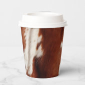 Brown White Cowhid Pappbecher (Rückseite)