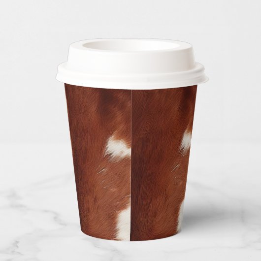 Brown White Cowhid Pappbecher (Rechts)