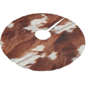 Brown White Cowhid Polyester Weihnachtsbaumdecke (Schrägansicht)