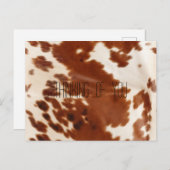 Brown White Cowhid Postkarte (Vorne/Hinten)