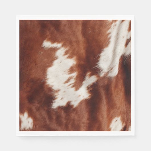 Brown White Cowhid Serviette (Vorderseite)