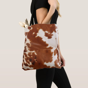 Brown White Cowhid Tasche