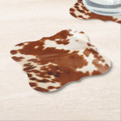 Brown White Cowhid Untersetzer (angewinkelt)
