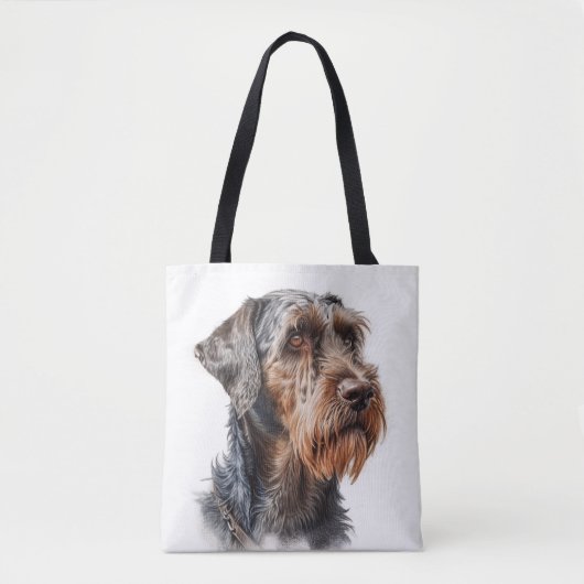 BROWN & WHITE DEUTSCHES DRAHTHAAR POINTER DOG TASCHE (Vorderseite)