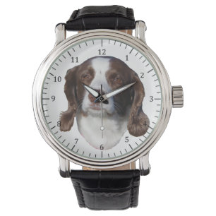 Brown & White Dog Uhr