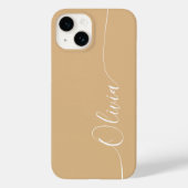 Brown White Elegant Calligrafy Script Name Case-Mate iPhone Hülle (Rückseite)