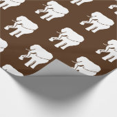 Brown White Elephant Geschenk Austausch Weihnachts Geschenkpapier (Ecke)