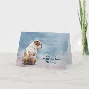 Brown White English Bulldog Sympathie Card Feiertagskarte