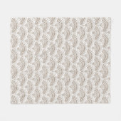 Brown white ethnic African traditional pattern Fleecedecke (Vorderseite (Horizontal))