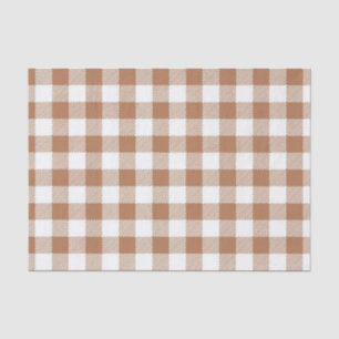 BROWN & WHITE FALL GINGHAM KARIERTES PATTER SEIDENPAPIER
