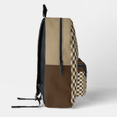 Brown White Gingham Bedruckter Rucksack (Links)
