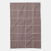 Brown White Gingham Kariert Pattern Geschirrtuch (Vertikal)