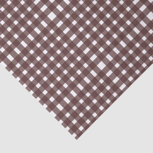 Brown White Gingham Pattern Seidenpapier (Ausschnitt)