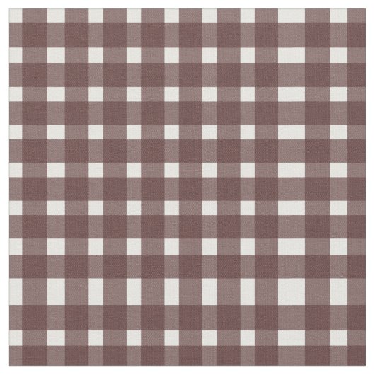 Brown White Gingham Pattern Stoff (Nahaufnahme)