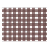 Brown White Gingham Pattern Tischdecke (Vorderseite (Horizontal))