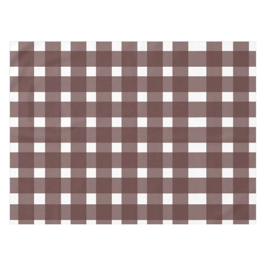 Brown White Gingham Pattern Tischdecke (Vorderseite (Horizontal))