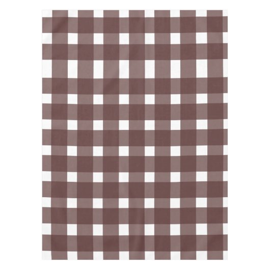 Brown White Gingham Pattern Tischdecke (Vorderseite)