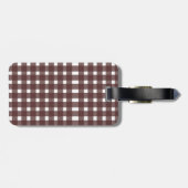 Brown White Gingham Personalisiert Gepäckanhänger (Rückseite horizontal)