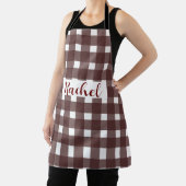 Brown White Gingham Personalisiert Schürze (InSitu)