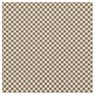 Brown White Gingham Stoff