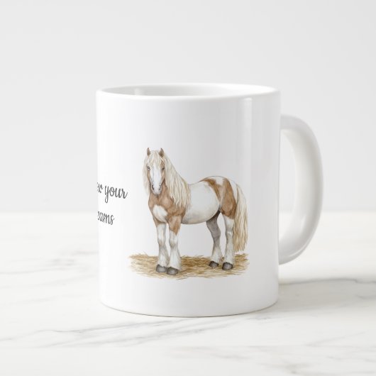 Brown White Horse Jumbo-Tasse (Vorderseite Rechts)