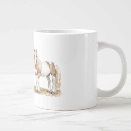 Brown White Horse Jumbo-Tasse (Rechts)