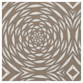 Brown White Kaleidoscope Circle Print Pattern Stoff (Nahaufnahme)