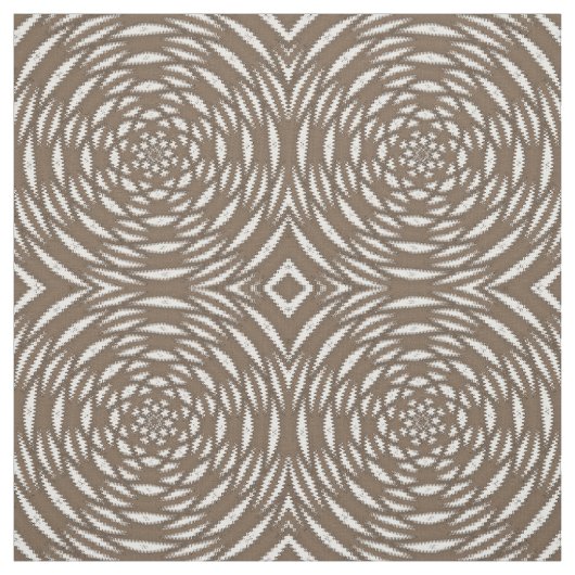 Brown White Kaleidoscope Circle Print Pattern Stoff (Muster)