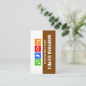 Brown White Layers Handyman Tools Visitenkarte (Stehend Vorderseite)