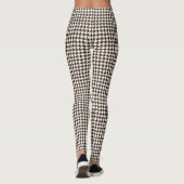 Brown White Medium Hahnentrittmuster Leggings (Rückseite)