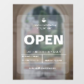 Brown & White Minimalistisch Café Offene Ankündigu Fensteraufkleber (Blatt)