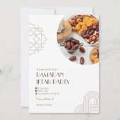 Brown White Minimalistisch Ramadan Iftar Party Einladung (Vorderseite)