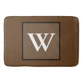 Brown White Monogram Badematte (Vorderseite)