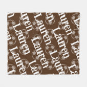 Brown & White Novelle Soccer Fleece Blanket (Vorderseite (Horizontal))