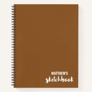 Brown White Personalisiert Sketchbook - Ihr Name Notizblock
