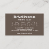Brown White Piercing Specialist Moderne Visitenkarte (Rückseite)
