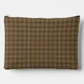 Brown White Plaid Classic Pattern Retro Zubehörtasche (Vorderseite)