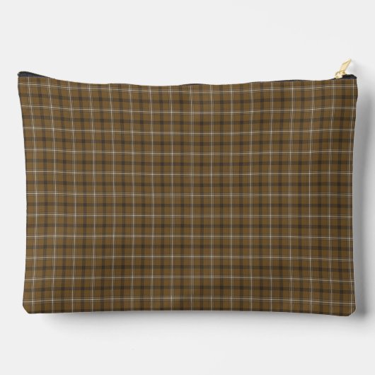 Brown White Plaid Classic Pattern Retro Zubehörtasche (Rückseite)