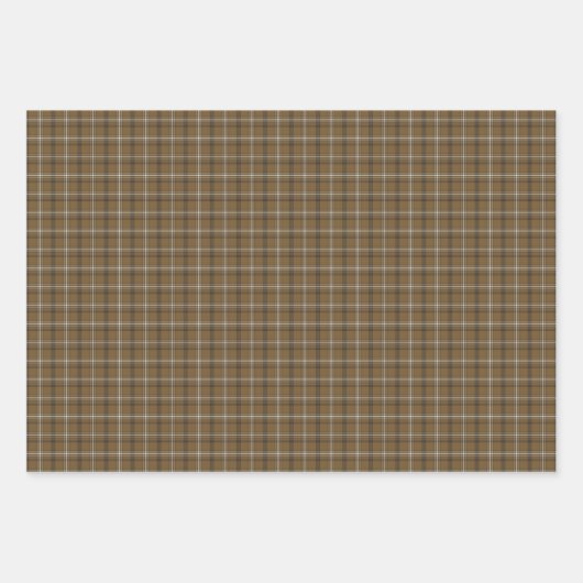 Brown White Plaid Classic Pattern Rustic Geschenkpapier Set (Vorderseite 2)