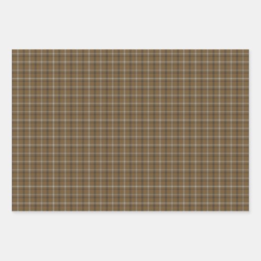 Brown White Plaid Classic Pattern Rustic Geschenkpapier Set (Vorderseite)