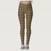 Brown White Plaid Classic Pattern Rustic Leggings (Vorderseite)