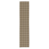 Brown White Plaid Classic Pattern Table Runner Kurzer Tischläufer (Vorderseite)