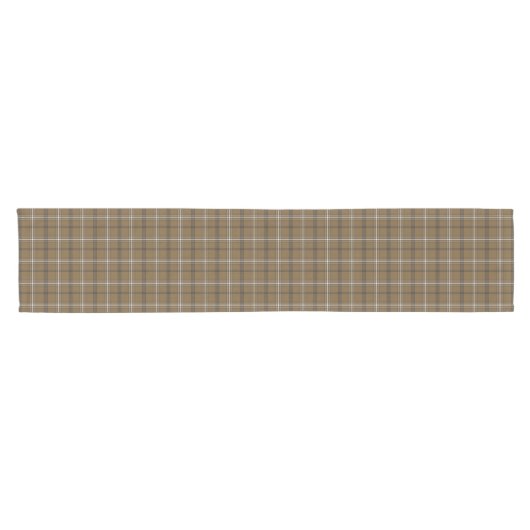 Brown White Plaid Classic Pattern Table Runner Kurzer Tischläufer (Horizontal)