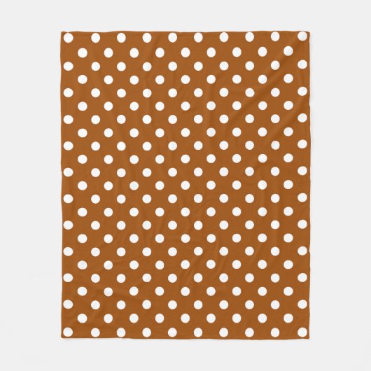 Brown White Polka Dots Design Fleecedecke (Vorderseite)