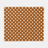 Brown White Polka Dots Design Fleecedecke (Vorderseite (Horizontal))