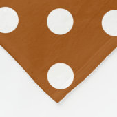 Brown White Polka Dots Design Fleecedecke (Ecke)