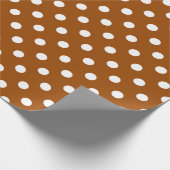 Brown White Polka Dots Design Geschenkpapier (Ecke)