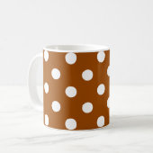 Brown White Polka Dots Design Kaffeetasse (Vorderseite Links)