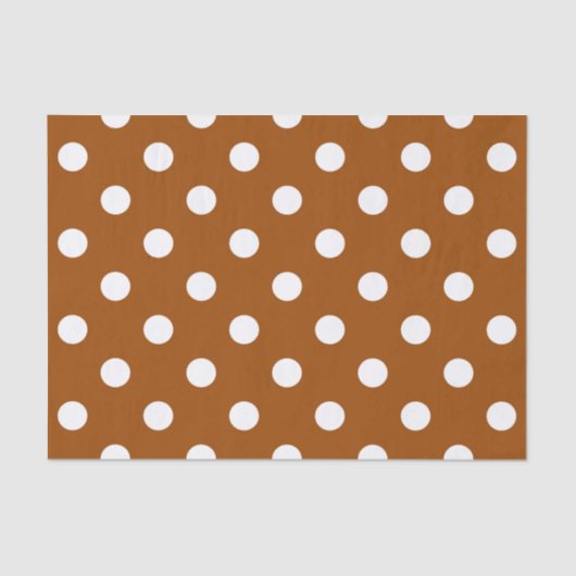 Brown White Polka Dots Design Seidenpapier (Vorderseite)
