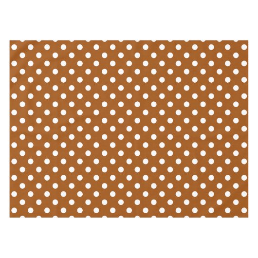 Brown White Polka Dots Design Tischdecke (Vorderseite (Horizontal))